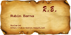 Rubin Barna névjegykártya